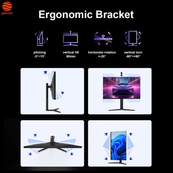 OEM Logo Eye Care 180Hz 27 Inch Gaming Monitor QHD UHD Resolution 99% SRGB Color