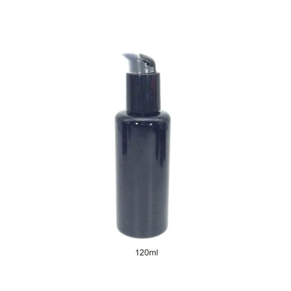 Violet Black Glass Lotion Bottles With Pump 120ml Eco - Friendly Material