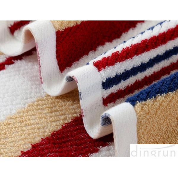 Jacquard Striped Terry Customized Cotton Bath Towels 60*120cm AZO Free