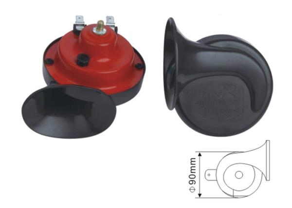 EST1001 12V/24V Snail Shape Car Horn Loud Truck Electric Vehicle Horn 100-115DB Dia 90mm 3.7A
