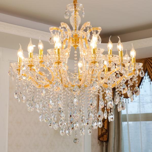 JYLIGHTING European-style Pendant Light Crystal Chandelier Living Dining Room Modern Home Bedroom Lighting Gold Pendant Light