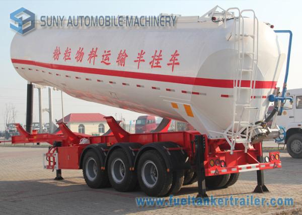 Aluminum Alloy 5083 Tri-Axles Semi Dry Bulk Tank Trailer With Cylinder shaped