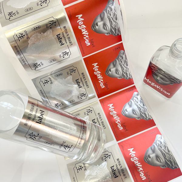 Custom Printed Embossing Silver Logo Beer White Wine Label Sticker Waterproof Self-Adhesive Bottle Label Sticker