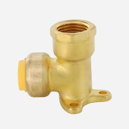 Brass Push Fit Wall Plate Elbow Connector for PEX Water Pipes