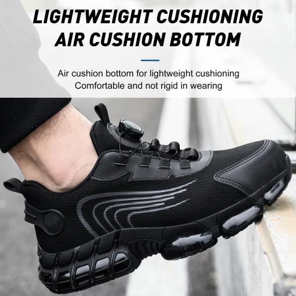 Zapatos de seguridad de fibra microfibra botón Zapatos de seguridad con dedo de acero anti-aplastante suela media Kevlarr