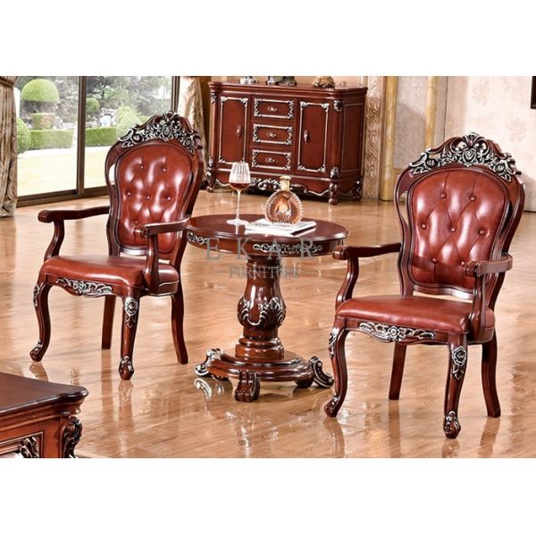 wooden antique carved luxury dining armchair
