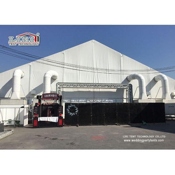 найем шатра StructureTFS ширины 35m алюминиевый с белой тканью PVC пожаробезопасной