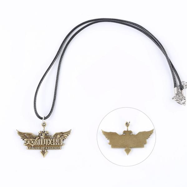 League Of Legends Logo Metal Zinc Alloy Pendants Necklace Set Backpack Decor