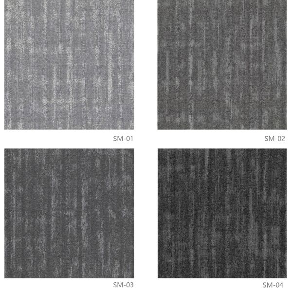 Gray Tone Texture Dirt-Resistant Workstation Office Carpet SM Series
