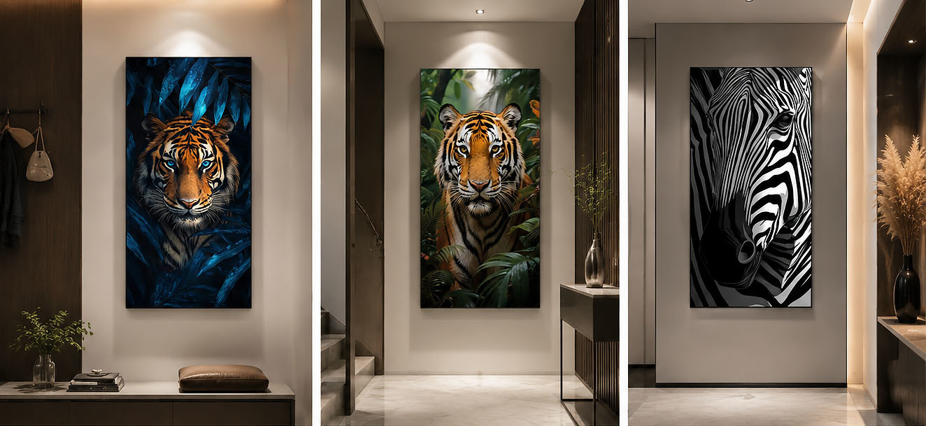 Custom 3D Printed Art Background Wall Panel Animal Pattern Corridor Hallway