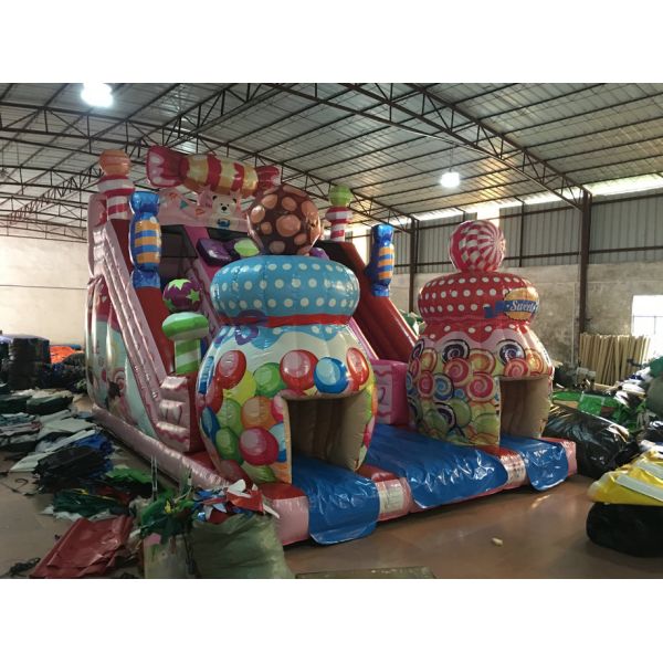 Corrediça seca personalizada da casa inflável alta dos doces para o Natal