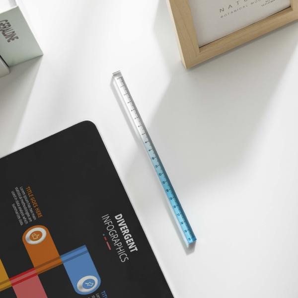 School Creative Stationery Gradient Color Acrylic Transparent Cubic Ruler
