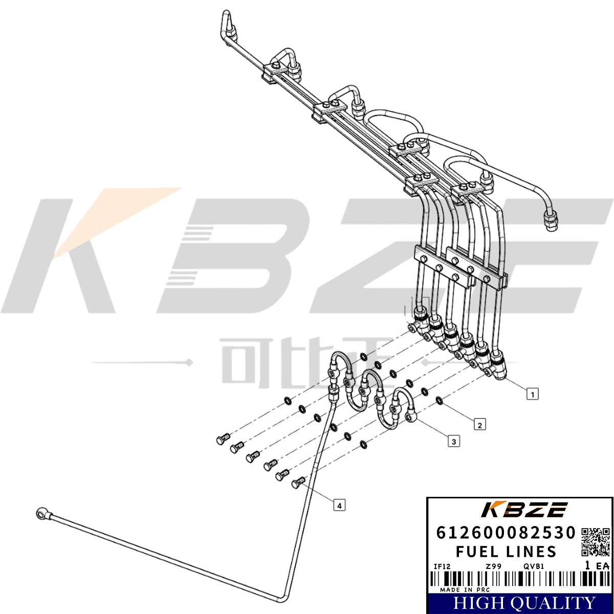 WEICHAI WD615 W618 WD10 WD12 WP10 WP12 612600082530 MARINE DIESEL ENGINE FUEL LINES