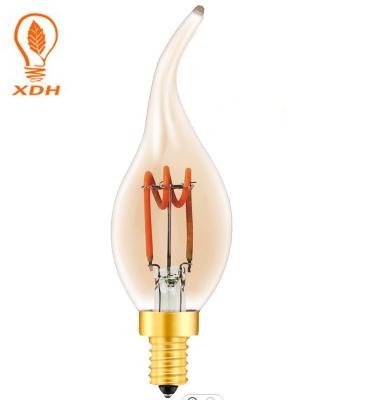 vintage Edison Bulb Aluminum Holder do bulbo 3W E14 E12 do filamento do diodo emissor de luz da espiral 230V