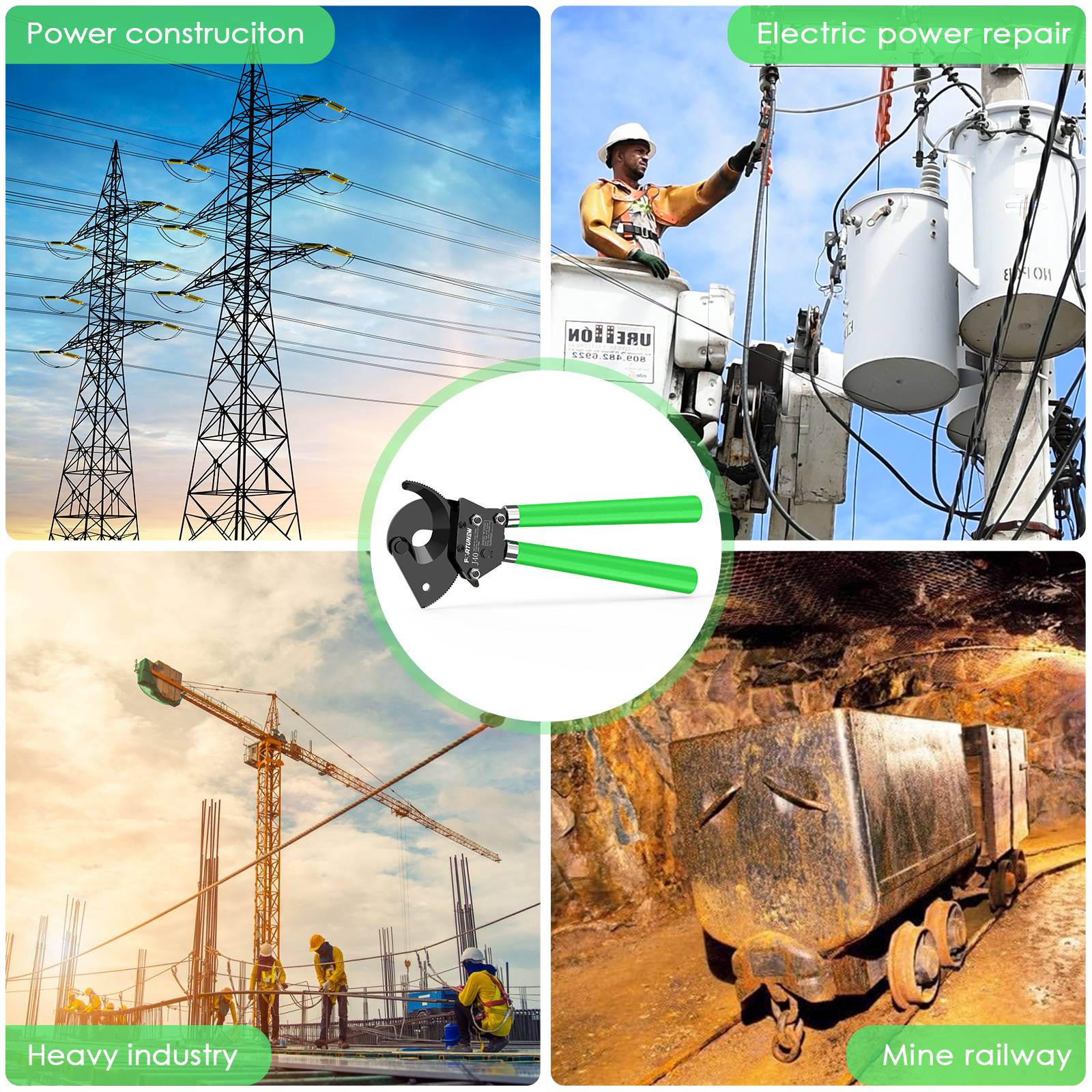 Practical Alloy Ratcheting Steel Cable Cutters , Anti Abrasion Ratchet Cable Shears