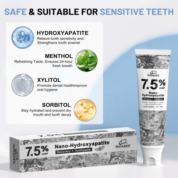 Nano Hydroxyapatite Toothpaste for Advanced Enamel Protection,4.23 oz