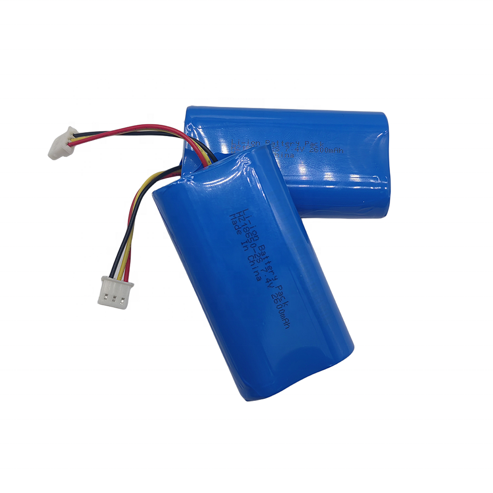 Factory 18650 Size 7.4V 2600mAh Capacity Li-ion Battery Pack with PCB Protection for Toys and Power Tools
