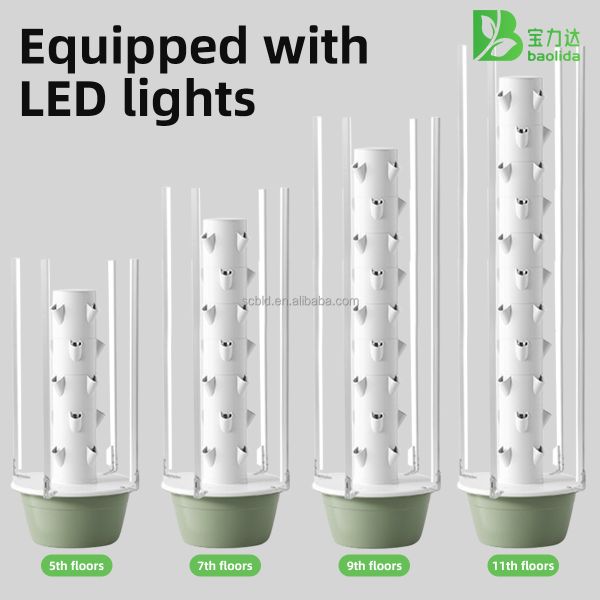 Vertical Farming LED Grow Lights Hydroponic Tower 30L 5 Layer  Growing Hydroponic Cultivation
