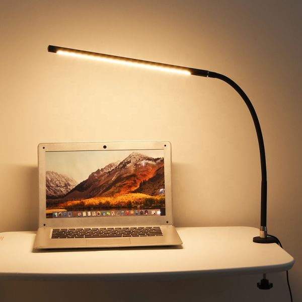 Aluminum iron 3 Colors Temperature Clip Table Lamp 6000K Eye Protection LED Desk Light