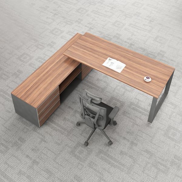 Combination L Shaped Desk Table MFC Decorative Office Furniture
