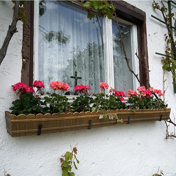 Partenon à un côté, porte-fenêtre en acier au carbone, porte-boîtes pour balcon, patio extérieur