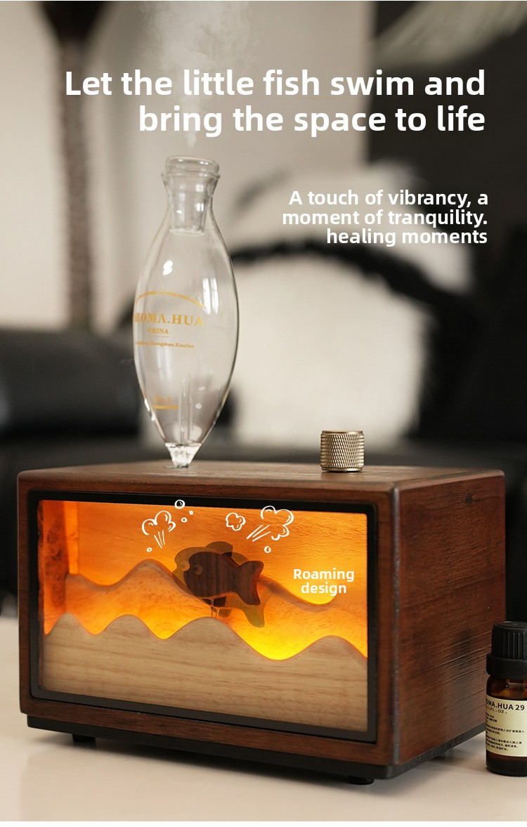 Wood Construction Vintage Aroma Diffuser 0.5L Capacity Ultra Quietly For Home Hotel
