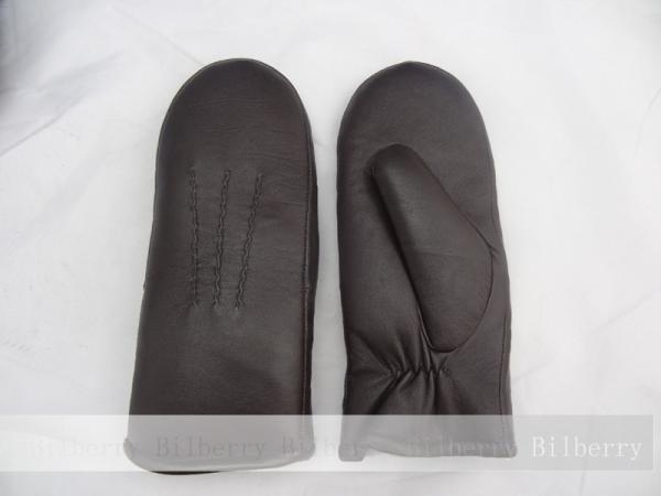 Australian Goat Skins Leather Mitten Warm Lamb Fur Shearing Lining Nappa Winter Gloves for Men