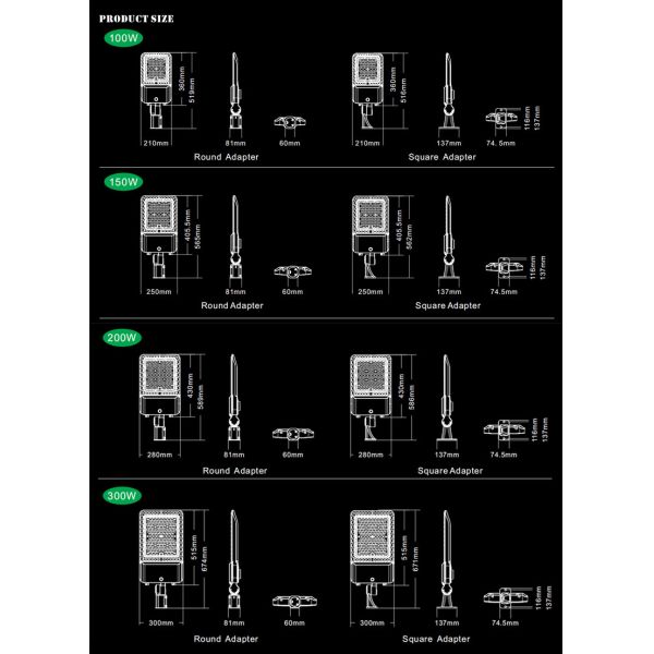 Luces de calle IP66 60w de exterior a prueba de polvo para estacionamiento / carretera / jardín