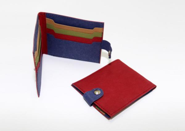 Attractive New Design Kraft Paper Wallet Eco - Friendly Washable With Button Closure