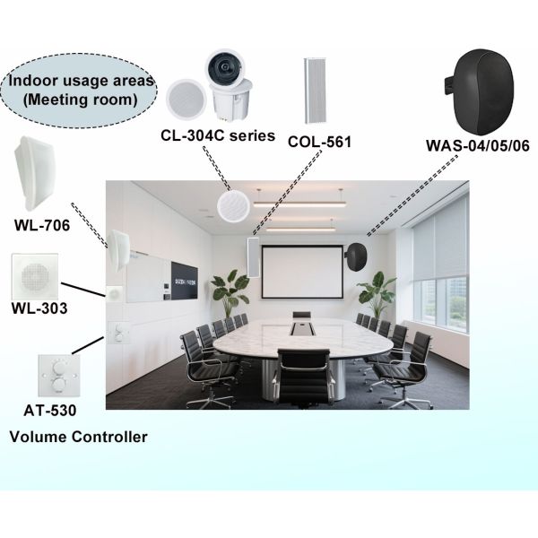 Waterproof 4-inch 20W/10W/5W/2.5W/8ohm Wall Speaker Commercial Audio with Power Switch for Hotel Restaurant