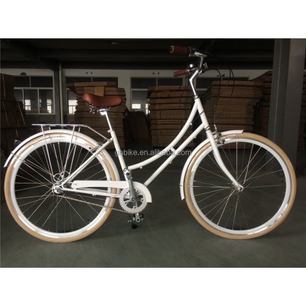 1.7m Length Black Color Single Speed Step Through Hybrid Bike 17kg Gross Weight