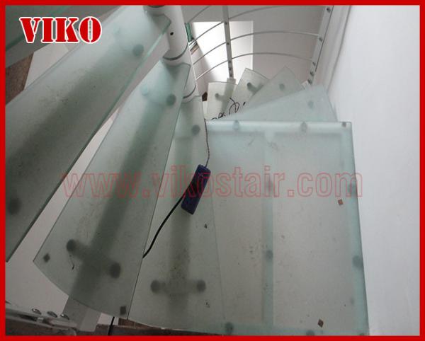 Spiral StaircaseVH40S  Aluminum  Spiral Stainless Steel Stair Tread Glass  Curved Glass Handrail 304 Stainless Steel