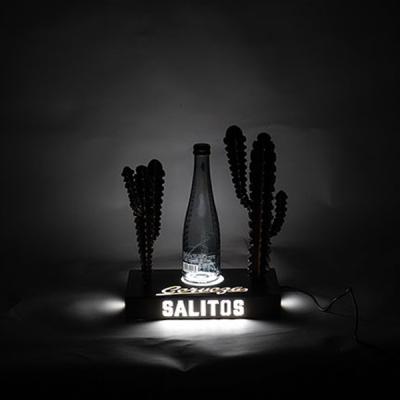 Unique-design Metal LED Bottle Display Presenter Tequila Bottle Glorifier