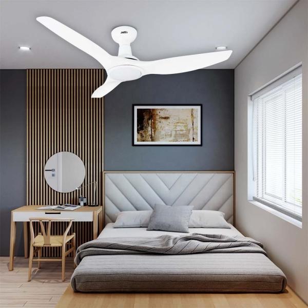 Ventilador de teto de lâmina ABS de 52 polegadas com luz LED e função de economia de energia