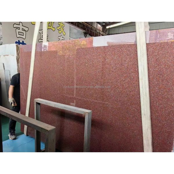 Modern India Red Granite Slabs for Exterior Interior Wall Stones and Door Frame Honed Surface