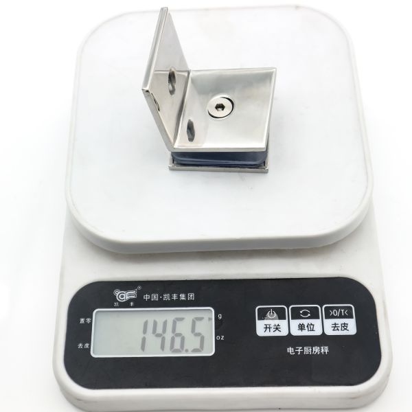 Clip de baño de vidrio a pared, abrazadera cuadrada de 90 grados, conecta el abrazadera de vidrio