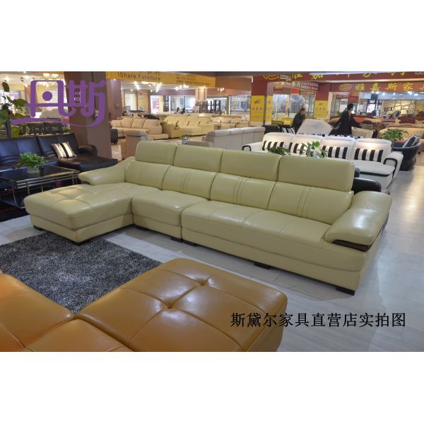 Sectional genuine leather sofa furninture 1+3+chaise h993