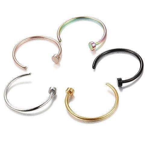 Anodisé Titane Neige bijoux 18k or rond Barbell Ball