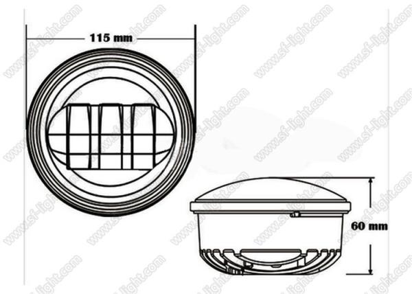 4.5 Inch Round LED Driving Lights , IP68 Motorcycle Fog Lights Kit For Harley