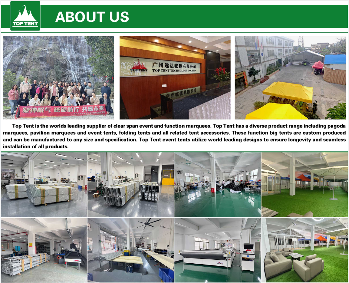 Couverture de toit transparente en aluminium Un cadre Marquee Mariage Marquee Tente 12m largeur