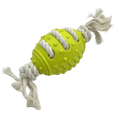 Jouet en caoutchouc en forme d'olivier avec corde de coton Jouet à mâcher durable pour chiens et chats
