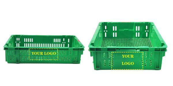 Stack And Nest Plastic Crate Turnover Box Storage Tub Reusable Mesh Moving Container