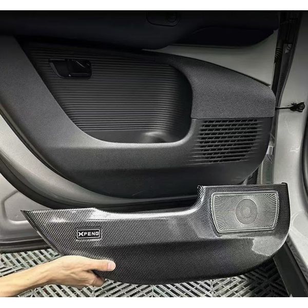 For Xiaopeng G6 Modified Door Kick Pad ABS Carbon Fiber Protective Pad Door Panel protection Interior Door Kick Plate