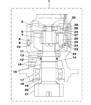 Engrenagem de redução do balanço do redutor KRC0209 KRC0158 da caixa de engrenagens do balanço da máquina escavadora CX210B para o caso