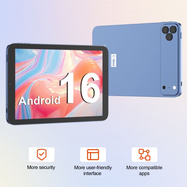 C Idea ODM/OEM 10.1 Inch Android 16 Business Tablet PC 8GB RAM 1TB Storage Wi-Fi FHD Touch Screen (CM10017 Air-Blue)