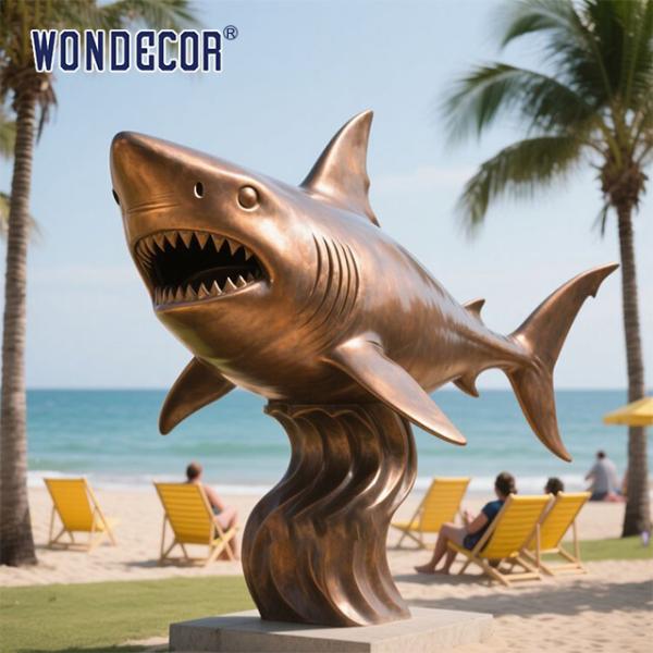 Marine Predator Cast Art Casting Statue Escultura de tiburón de bronce