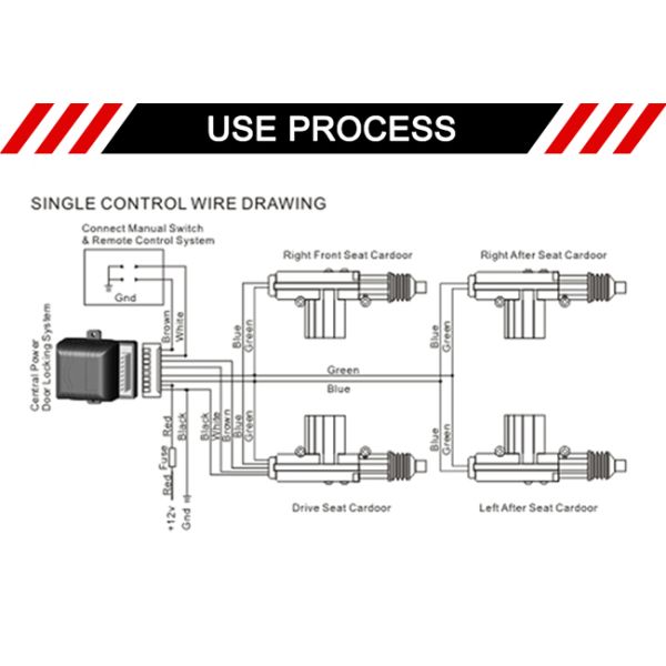 Durable Car Security System , Remote Central Locking System With 4 Power Door Lock Actuator