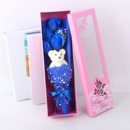 Gift Box 5 Soap Rose Bouquet Bear Gift Promotion Valentine's Day Gift