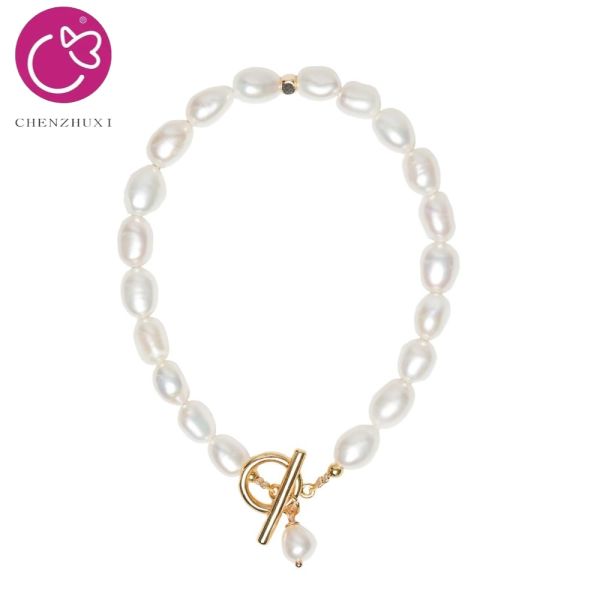 Minimalist Double Wrap Freshwater Pearl Beads Bracelets for Women Toggle Two Strands Rice Round Pearl Bracelet