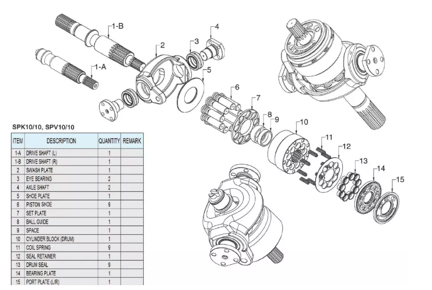 VRD63 SPK10 / 10 Excavator Hydraulic Parts Hydraulic Gear Pump For E200B E240B E180